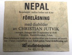 Föreläsning i Falun 1975