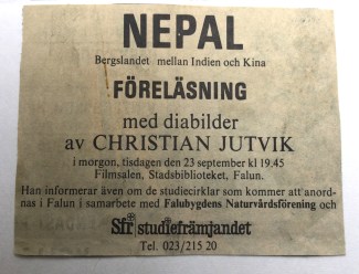 Föreläsning i Falun 1975