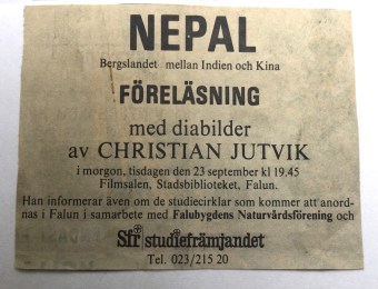 Föreläsning i Falun 1975